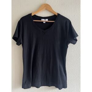 Magaschoni Black‎ Top 100% Cotton Size XLarge Essential Plain